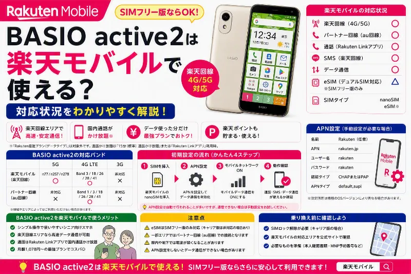 BASIO active2 楽天モバイル