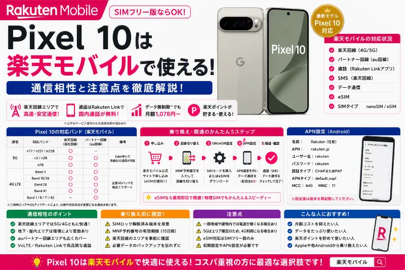 Pixel 10 楽天モバイル