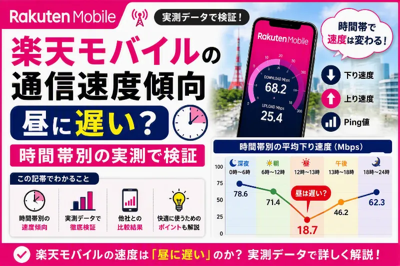 楽天モバイル 通信速度 傾向