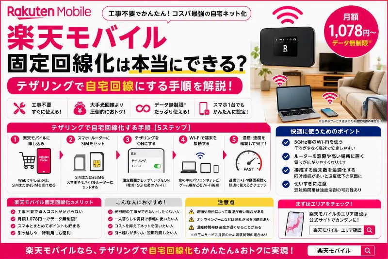 楽天モバイル固定回線化