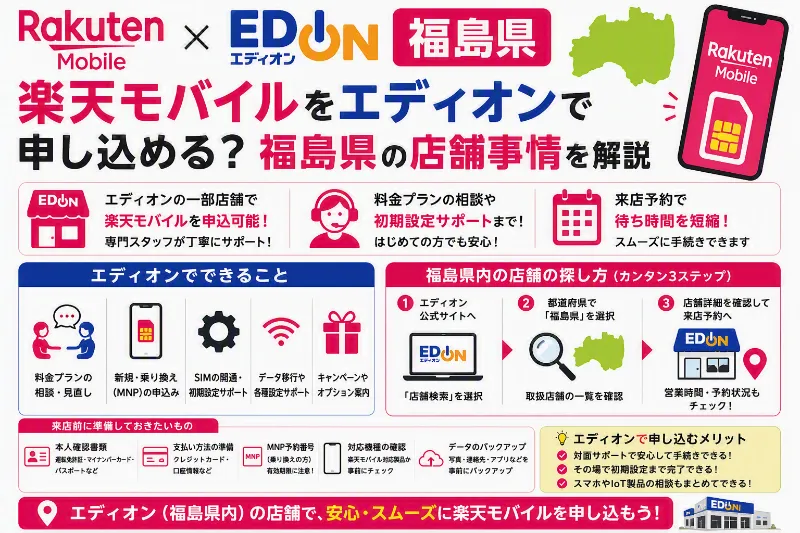 楽天モバイル エディオン 福島県